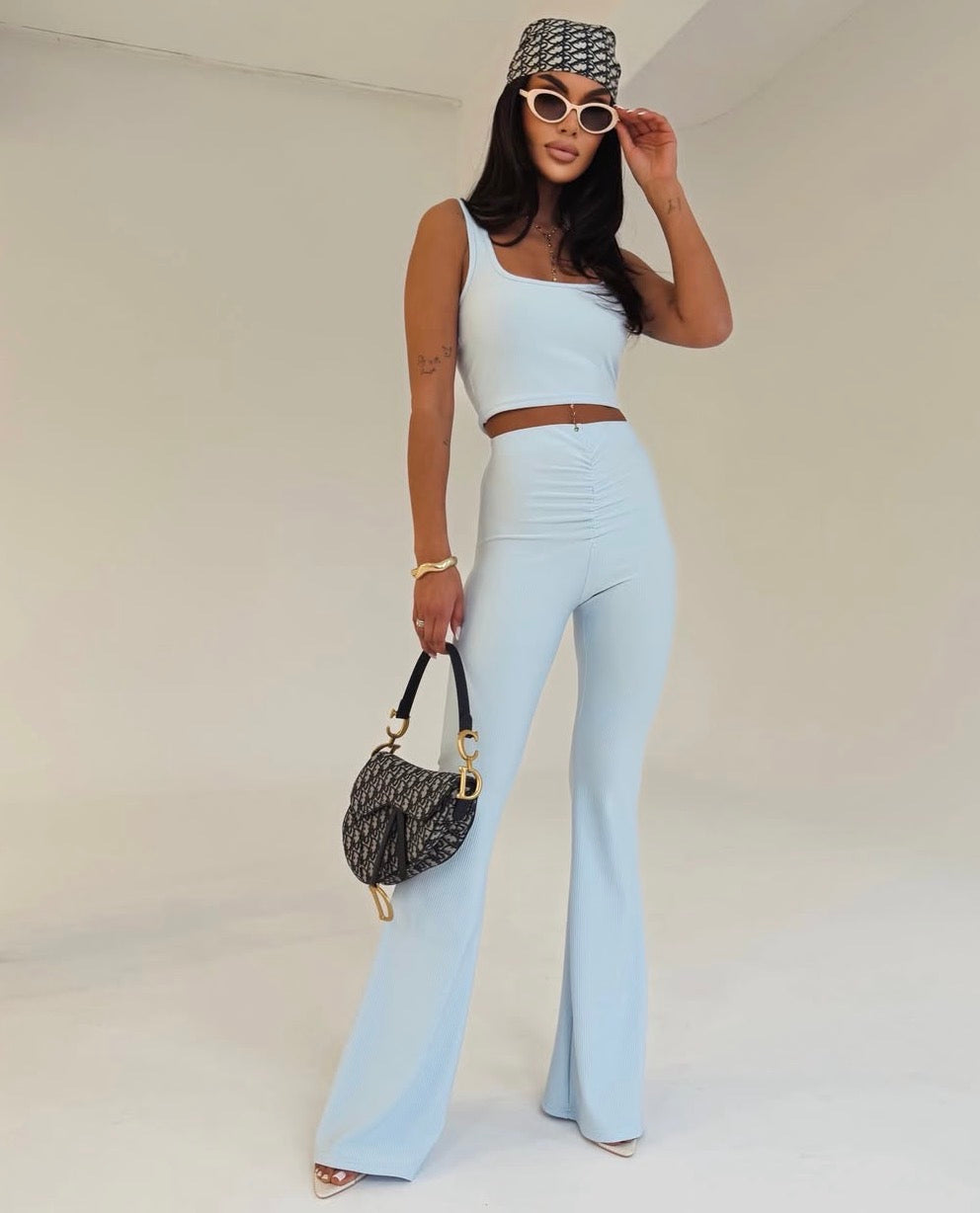 Amelie Ruched Flare Trousers