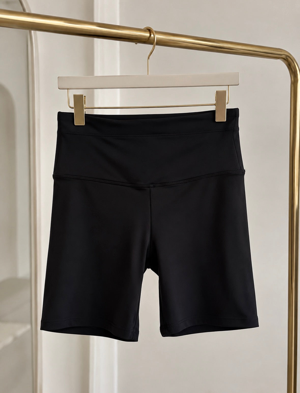 Bailey Cycling Shorts in Black, styled full-length view