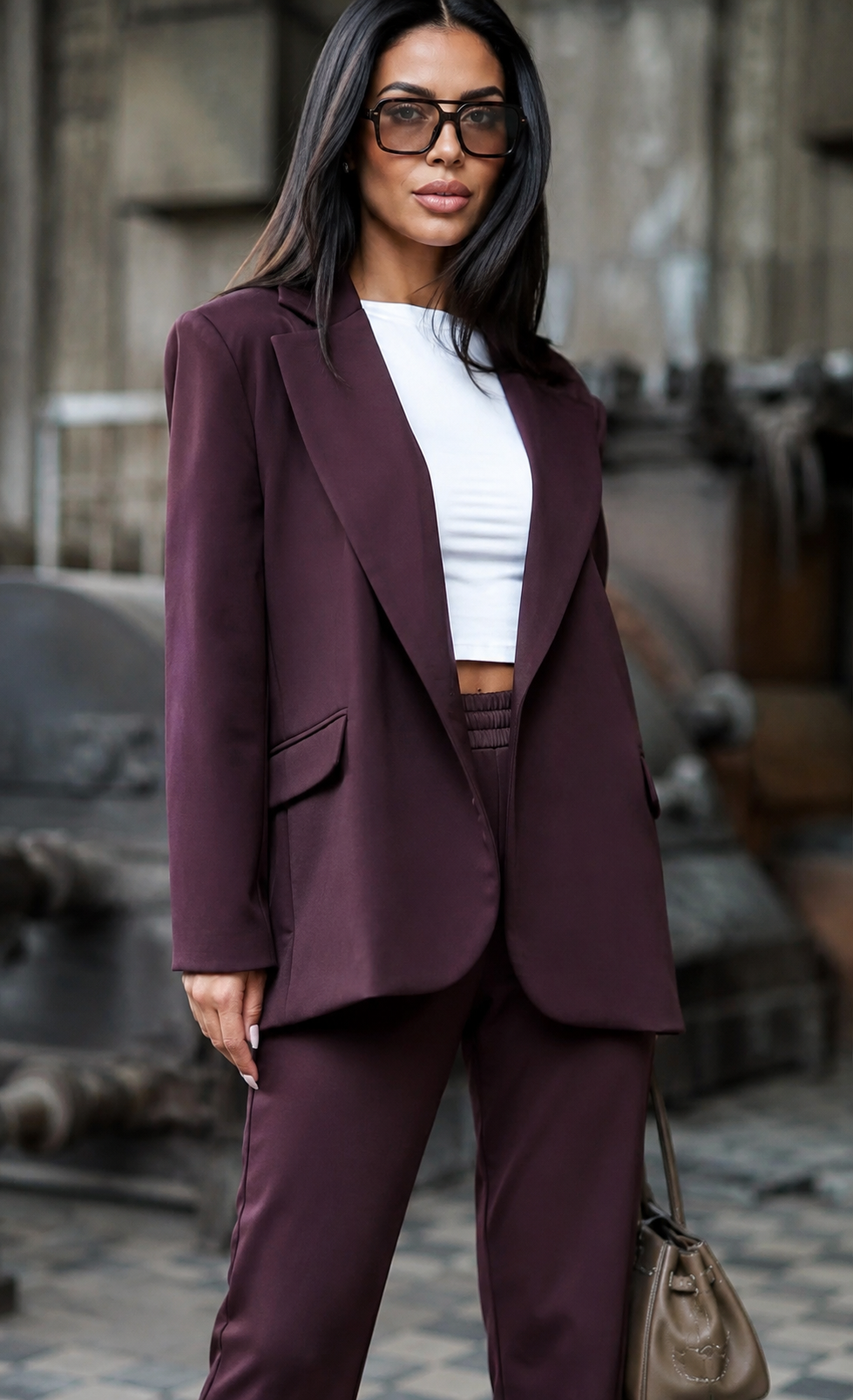 Valentina Blazer in Plum, front view